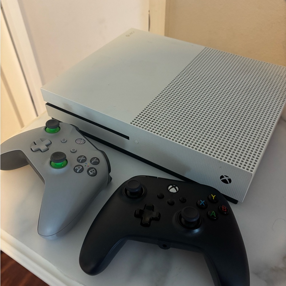 One S Console with Grey and Black Controllers